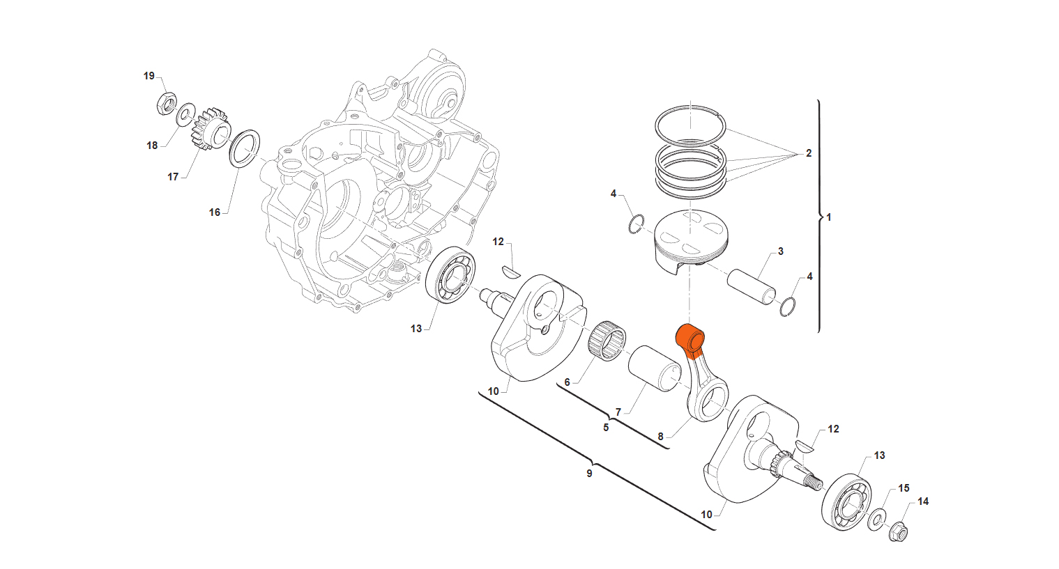 4T 450 FI EN 2011 - MOTOR - CIGÜEÑAL-PISTÓN